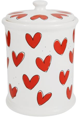 Blond Amsterdam Vorratsdose Valentinstag Rote Herzen, 17x13cm | Keramik, Valentinstag Design, Mit Deckel, Mikrowellengeeignet, Handwäsche empfohlen
