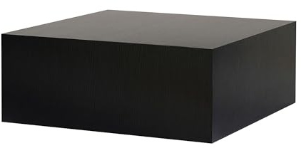 Hanah Home MDF Couchtisch Prizma - 90 x 90 x 35 cm - Schwarzes Holz