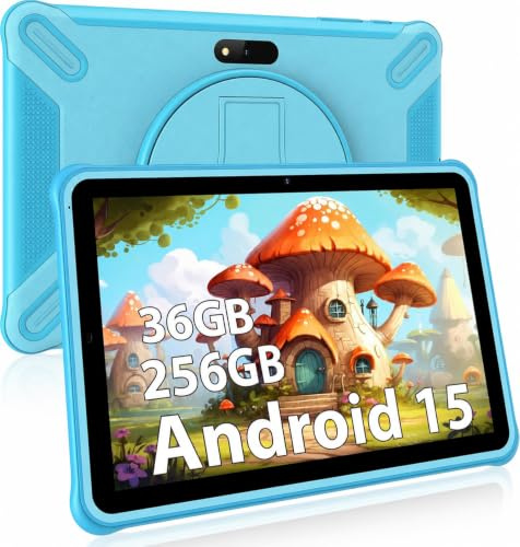 Generico Tablet 10 pollici Android 15 Tablet,36 GB RAM + 256 GB ROM (1 TB su scheda TF), 8000 mAh, Parentale Controllo,5G Wi-Fi,schermo HD IPS,tablet per l'istruzione,Blu