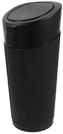 Zerodeko Porte-poubelle de voiture, poubelle porte-gobelet en plastique avec couvercle, étanche et lavable, petit organisateur intérieur pour SUV, camions, camping-cars, berlines, noir