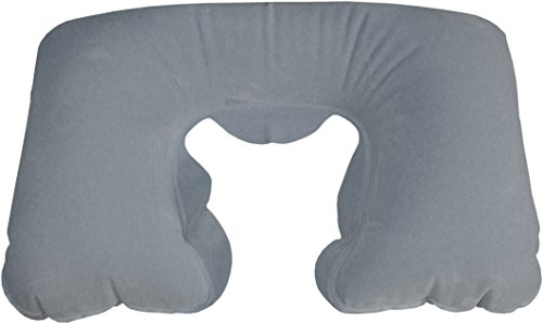Reisekissen, Nackenkissen, Nackenhörnchen aufblasbar mit Tasche, Farbe: GRAU *Top-Qualität zum Top-Preis*