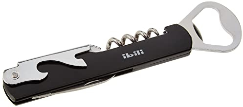 Ibili 784700 Tire-Bouchon/Décapsuleur Aluminium Noir 14 x 3 x 1 cm