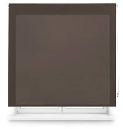 Blindecor Ara | Lichtdurchlässiges Rollo | Dunkelbraun | 160 x 175 cm (BxH) | Stoffgröße 157 x 170 cm | Rollos für fenster