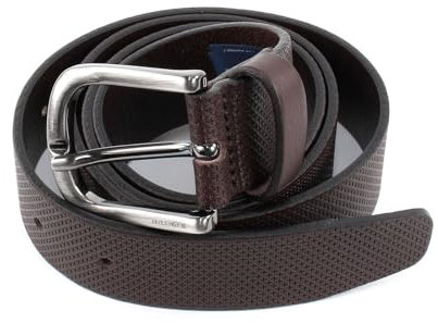 Tommy Hilfiger Leder Gürtel Micro Embossed Belt 3.5 W80 Testa Di Moro dunkelbraun