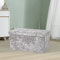 Foldable Crushed Velvet Sparkle 76x38cm Storage Box/Ottoman/Bench - Silver Grey