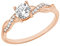 s.Oliver Zirkoniaring für Damen, 925 Sterling Silber, Rosé vergoldet, Größe: 52/16,5