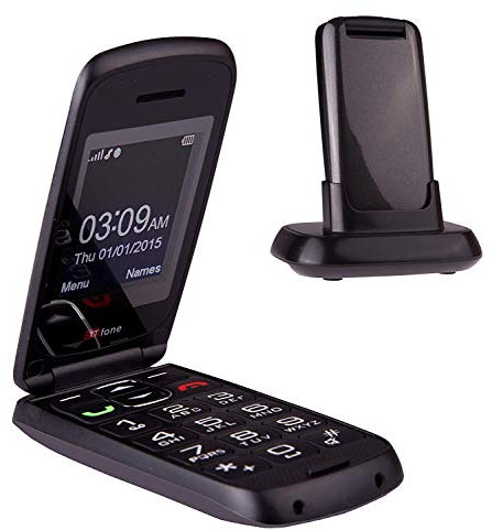 TTfone Star Big Button Simple Easy To Use Flip Mobile Phone Pay As You Go (Grey, EE with £10 Credit)