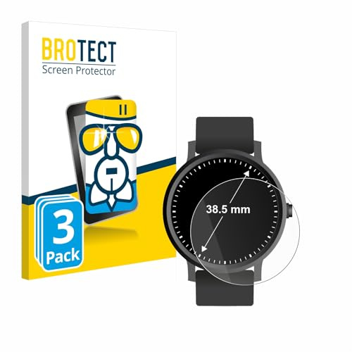 BROTECT Schutzglas für | Armbanduhren (Kreisrund, ø: 38.5 mm) 3 Stück Transparenter Displayschutz Made in Germany Schutzfolie Panzer Folie Glas 9H