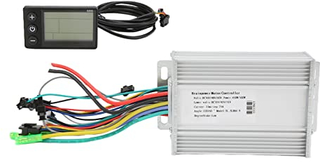 Dilwe Motor Brushless Controller + LCD Bildschirm, Regendicht 24V-48V Elektrische Fahrrad Roller Brushless Controller Kit B/C(36V/48V 350W)