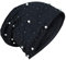 Damen Luxus Perle mit Teddyfleece Mütze Beanie Slouch sehr leicht Top Qualität Long Schwarz