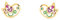 Boucles d'Oreilles Enfant émaille oiseau Or Jaune 9 Carats - Certificat de Garantie - Coffret Cadeau - Mondepetit