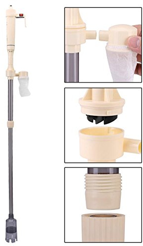 SOULONG Kies-Sand-Reiniger, batteriebetrieben, für Aquarien, zum Reinigen von Wasser wechseln, Reinigungswerkzeug für Aquarien, Wasserwechsel mit Filter-Netzbeutel