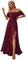 Ever-Pretty Vestito da Cerimonia Donna dalla Spalla Linea ad A Chiffon con Spacco con Volantes Stile Impero Lungo Borgogna 38EU