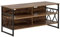 Meuble TV au Style Industriel en Imitation Bois Clair et Métal Noir 56 cm de Hauteur Beliani