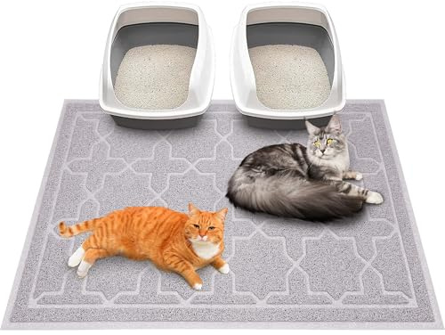 Yimobra Fangmatte für Katzentoilette, leicht zu reinigen, rutschfest, wasserabweisend, weiche Haustierstreu-Bodenmatten, kein Phthalat, 90 x 120 cm, Leichter Kaffee