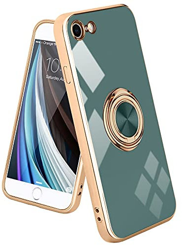 Urarssa iPhone 7/8/SE 2020 Case - Magnetic Ring Holder, 360° Rotation, Car Mount, Shockproof, Grey