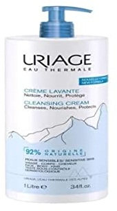Uriage Crème Lavante Hydratante au Beurre de Karité - Gel Douche 2-en-1 : Nettoie et Nourrit - Crème Moussante Nourrissante - Visage, Corps & Cheveux - Sans Savon - pH physiologique - 1L