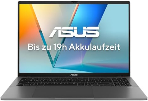 ASUS Vivobook S 16 M3607KA Laptop; 16 WUXGA 16:10 OLED Display; AMD Ryzen AI 7 350; 32GB RAM; 1TB SSD; AMD Radeon; Win11Home; QWERTZ; Matte Gray