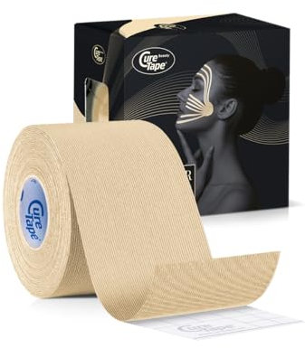 CureTape Cinta de Kinesiología CureTape Beauty | Cinta Antiarrugas | Lifting para tonificar, reafirmar y tensar la piel | Venda Piel sensible | Suave en la piel y resistente al agua | 5cm x 5m