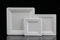 Générique Assiettes écologiques carrées blanches en bagasse pulpe de canne à sucre, plusieurs tailles disponibles, pour les particuliers et professionnels (50, 16cm*16cm)