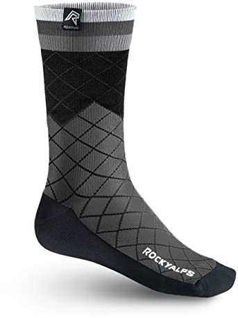 Rocky Alps Mountainbike Fahrrad Socken Design MP (Mountain Pixel) (L 43-46, Gray)