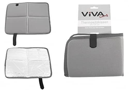 Viva Thermo Sitzkissen Outdoor Faltbar, Spielplatz Matte, Sitzunterlage Outdoor Kinder Sitzmatte, Wander Jagd Zubehör Garten Stadion Hunting Camping, 38 x 28 cm, Grau