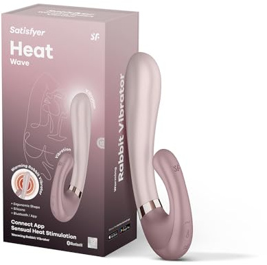Satisfyer Heat Wave Connect App Rabbit-Vibrator | Violett | 20 cm | Erotik | Bluetooth Bunny Vibrator für Frauen | Mit Wärmefunktion & App-Steuerung | Medizinisches Silikon | Vibrierende Stimulation