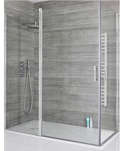 MILANO Chrome Corner Hinged Door Shower Enclosure White Tray 1200 x 800mm