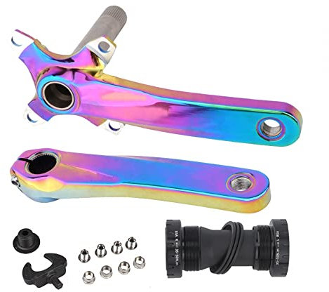 MiOYOOW Fahrradkurbelgarnituren, 170 mm 104 BCD Fahrradkurbelarm-Set mit Tretlager-Set und Kettenblattschrauben, kompatibel 8/9/10/11-Gang für Rennräder, BMX, MTB