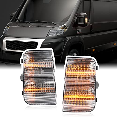 njssjd Dynamische LED-Seitenspiegel-Lichtblinker Kompatibel mit 2006-2025 Peugeot Boxer Fiat Ducato Typ 250 Blinker C-itroen Jumper Relais Bernsteinfarbene Anzeige Seitenflügel-Rückspiegellampe