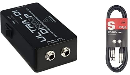 Behringer DI400P Ultra-DI Passive DI Box & Stagg 3M / 10ft XLR to XLR Cable, 3-Pin Male to Female, Suitable for Microphone, PA System, Audio Mixer, Studio Monitors, Audio Recording