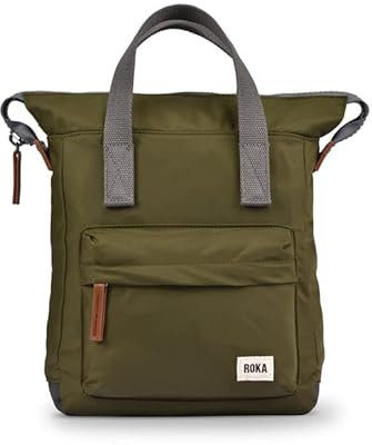 ROKA London Bantry B Small Sustainable Nylon Rucksack, Military, S