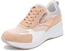 QUEEN HELENA Sneakers Platform Alte Scarpe da Ginnastica con Zeppa Rialzo Casual Leggere Donna X28-41 (X28-40 Rosa, Numeric_38)