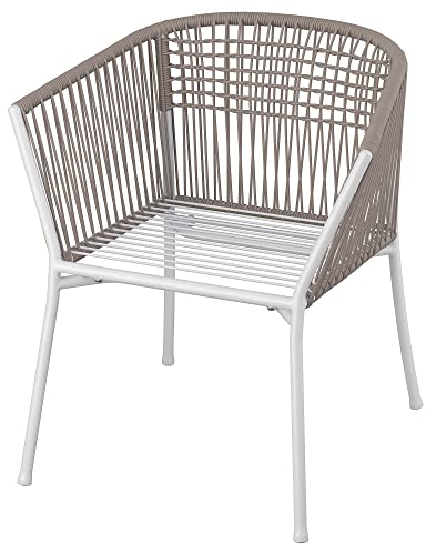 Ikea SEGERÖN Stuhl mit Armlehnen, Outdoor, Weiß/Beige