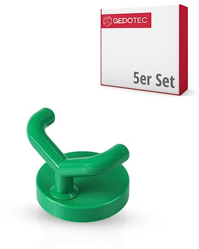 Gedotec Garderoben Haken zum schrauben - Kleiderhaken | KITA-2 | 5 Stück Wandhaken Grün - Höhe: 50 mm | Garderobenhaken aus Kunststoff inkl. Befestigungsmaterial | Haken zum Schrauben - Wandmontage