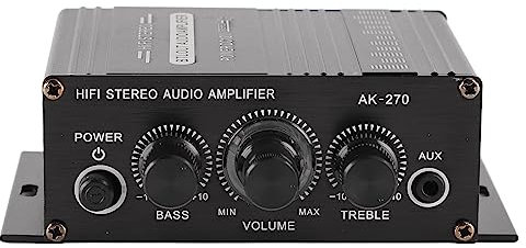 Stereo-Verstärker 12 V, Auto-Stereo-Audio-Verstärker, Auto-Audio-Subwoofer-Verstärker, Tragbarer Mini-Verstärker mit Klarer Klangqualität für Auto, Motorrad, Zuhause (AK270)