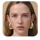 Rajputana Chunky Gold Hoop Earrings for Women, Lightweight Waterdrop Teardrop Hollow Open Hoops, Hypoallergenic Gold Plated Earrings Fashion Jewelry for Women Girls (Extra Large-Gold1)
