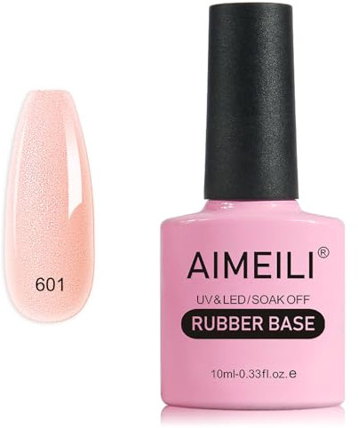 AIMEILI Rubber Base Gel Soak Off UV LED Rubber Base Coat Nägel Unterlack Gel Nagellack Maniküre 10ml (601)