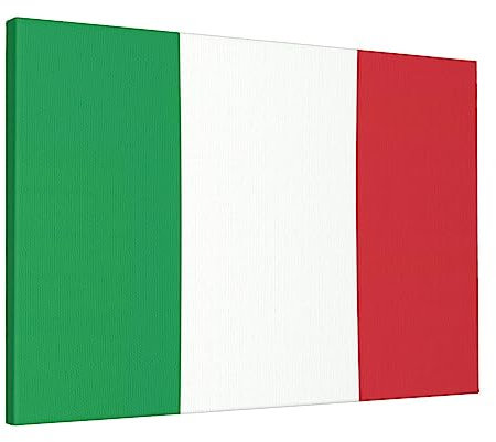 YYHHAOFA Immagine bandiera italiana Anvas quadro decorativo senza cornice 40,6 x 61 cm: la texture è trasparente, cornice in legno massello