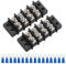 sourcing map Morsettiera 200-450V 20-30A a doppia fila 4P DIN a doppia fila di terminali a vite con 16 connettori termorestringenti, Morsetti Cavi Elettrici