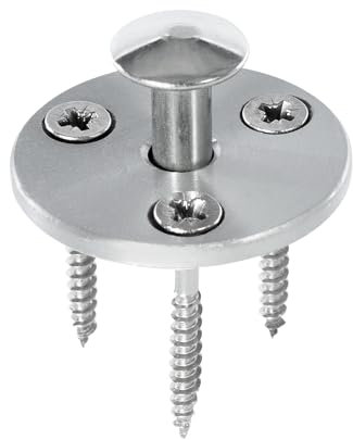 Piton Douille Rétractable + 3 Vis | pour Fixation bâche Couverture de Piscine sur Plage Bois | Alu/INOX | Unité - POOLCO