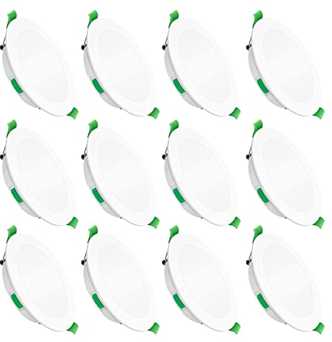 ALUSSO LED Einbaustrahler Ultra Flach 7W 230V, Dimmbar LED Deckenspots 580lm 30mm Einbautiefe, Warmweiß 3000K Neutralweiß 4000K Kaltweiß 6500K Einbauleuchten IP44 für Badezimmer Wohnzimmer, 12er Set