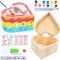 JABNOW Schatzkiste 2 Stück Schatzkiste zum Bemalen Kinder, DIY Bastelkoffer mit Mosaik Aufkleber, Schmuckkästchen mädchen,Basteln Mädchen 6 8 7 8 9 10 Jahre Geschenk