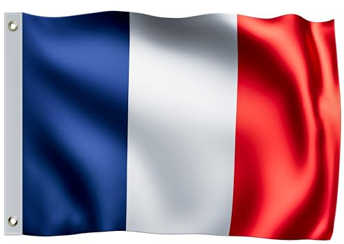 MONZANA® Frankreich Flagge 150x90cm Französische Nationalflagge Metallösen strapazierfähig Fahne 100% Polyester Garten Outdoor Indoor Länder doppelt umsäumte Kanten Pflegeleicht