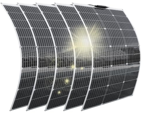 Aysolar 500W Panneau Solaire Souple 5pc 100W 12V Monocristallin Panneaux Solaires pour Batterie Camping-Car Camper Van Bateaux Caravane et autres Surfaces Irrégulières