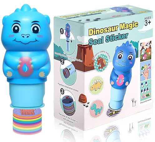 HOTUT Aufkleberstempel und Aktivitätenblock, Stickerbücher für Kinder, Aktivitätsblöcke mit 100 Aufkleber, Aktivität Bastelspielzeug Sammlerfigur für Geburtstag, Urlaub (Dinosaurier)