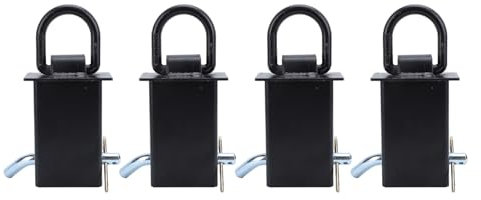 Acouto 12000 Lbs Rungentasche D-Ring-Zurrgurt, Robustes Abnehmbares Anhängerrungentaschen-Zubehör für Flache LKW-Anhänger mit D-Ring-Pfahltasche, Hergestellt aus Legiertem Stahl mit