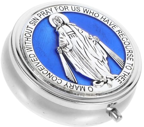 VOSAREA Rosenkranz Dose Metall: klein Rosenkranz Etui Katholisch Schmucketui Religiöser Schmuckdose Schmuckbehälter