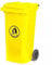 DUAS Outdoor Wheelie Bin Trash Can Large 100L & 120L EN840 Certified Rubbish Waste Dustbin with Lid, Rubber Wheels, and Steel Axle – Durable for Home Workplace and Commercial Use (Yellow, 120L)