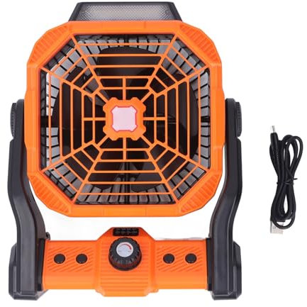 Ventilador de Camping, Luz LED Recargable, USB, Portátil, 20000mAh, Regulación de Velocidad Alimentada por Batería para Tienda de Campaña y Picnic